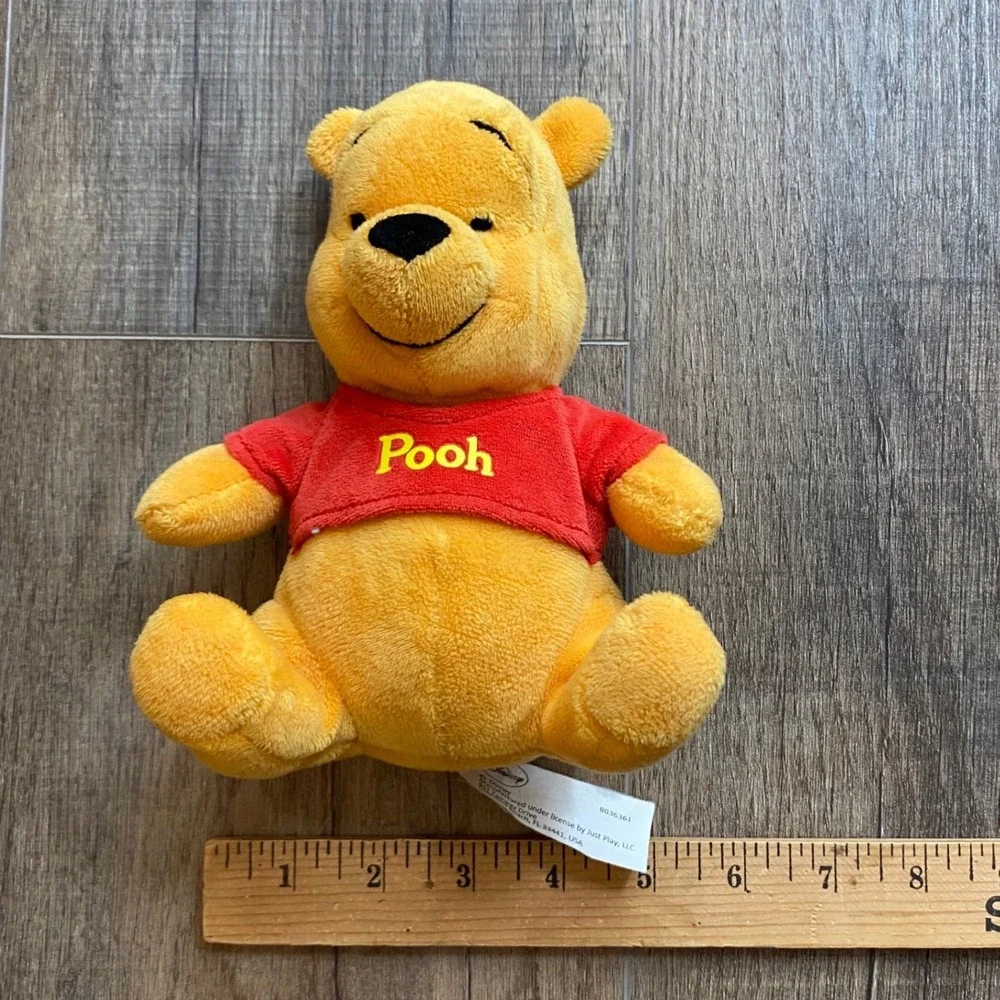 Disney Winnie the Pooh Plush Stuffed‎ Animal Red Shirt Just Play 6.5 / 7 in.